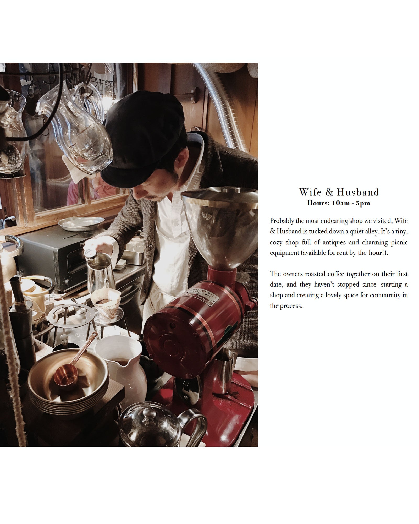 Japan Coffee guide by Canyon Coffee, with a photo of owner Ally Walsh in Shozo Coffee of Tokyo